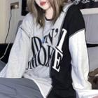 Color Block Lettering T-shirt