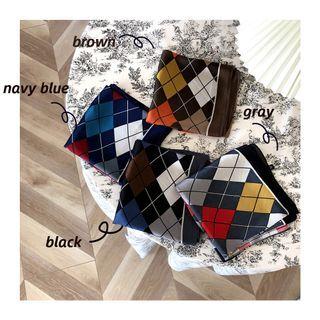 Argyle Satin Scarf