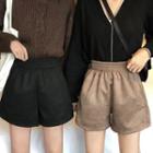 High-waist A-line Wide Cuff Shorts