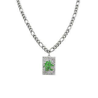 Rhinestone Mahjong Necklace