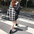 Long-sleeved Plaid Shirt Same As Image - One Size