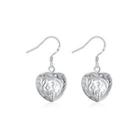 Simple And Romantic Three-dimensional Heart-shaped Hollow Earrings Silver - One Size
