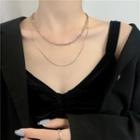Layered Alloy Choker Necklace - One Size
