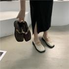Chain Strap Faux Leather Mary Jane Shoes