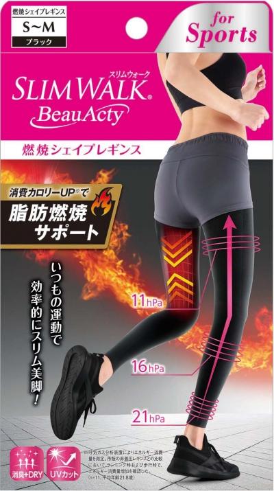 Slim Walk - Compression, Shape Legging For Sports, Fat Burning, Sweat-absorbent, Quick-drying (back S-m)