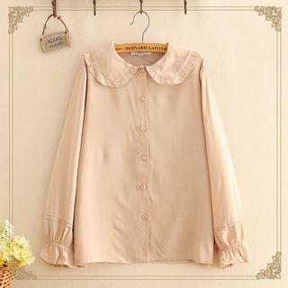 Frill Trim Peter Pan Collar Shirt