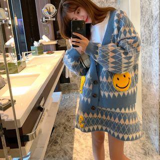 Set: Patterned Applique Cardigan + A-line Skirt