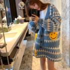 Set: Patterned Applique Cardigan + A-line Skirt