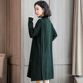 Mock Neck Ring-detail A-line Sweater Dress