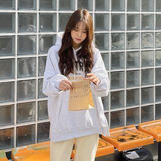 Letter Kangaroo Oversize Hoodie
