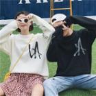 Couple Long-sleeved Loose-fit Crewneck Knitted Sweater