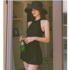 Sleeveless Open-back Swim Dress