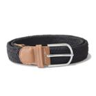Metal Buckled Faux Leather Woven Belt Black - One Size