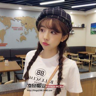 Plaid / Plain Beret Hat
