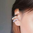 Beaded Ear Cuff 1 Pc - 1207a# - Black & White & Gray - One Size