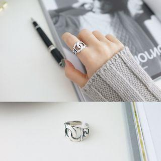 925 Sterling Silver Interlocking Hoop Ring Silver - One Size