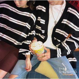 Couple Matching Striped Sweater / Striped Cardigan