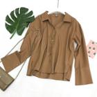 Plain Shirt Light Brown - One Size