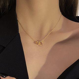 Heart Pendant Stainless Steel Necklace X606 - Gold - One Size