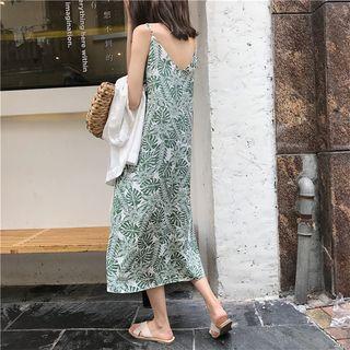 Print Open-back Sleeveless Dress