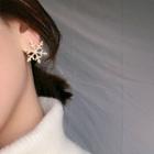 Set Of 3: Snowflake Earring + Rhinestone Stud Earring + Faux Pearl Earring Set Of 3 - One Size