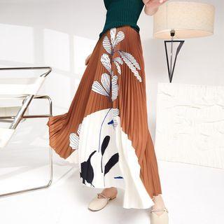 Floral Accordion Pleat Maxi A-line Skirt (various Designs)