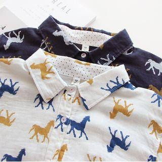 Long-sleeve Horse Print Shirt