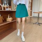 High-waist Slit A-line Mini Skirt