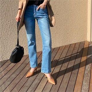 Spool-heel Pointy Mules