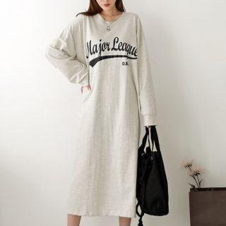 Pastel Letter Long T-shirt Dress