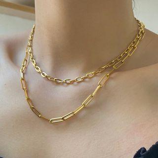 Layered Stainless Steel Choker Necklace