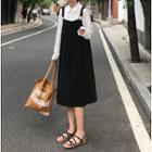 Long Sleeve Plain Blouse / Loose-fit Jumper Dress