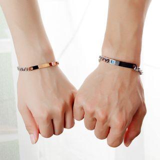 Couple Matching Stainless Steel Bar Bracelet