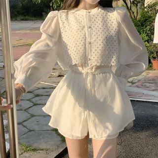 Cropped Blouse / Wide-leg Shorts