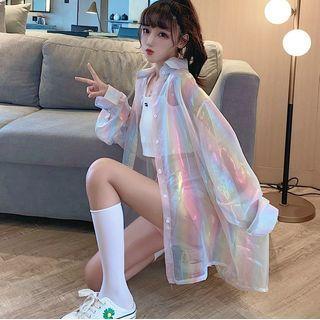 Long Sleeve Rainbow Reflective Shirt