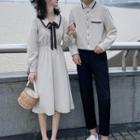Couple Matching Long-sleeve Long Dress / Long-sleeve Shirt
