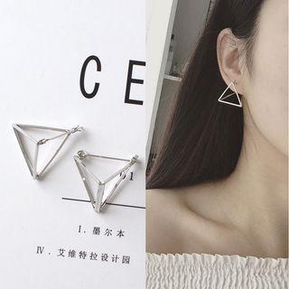 3d Triangle Alloy Earring