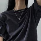 Hoop Pendant Layered Choker Necklace Silver - One Size