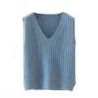 Ribbed Sweater Vest Blue - S