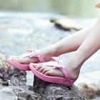 Rhinestone Bow Platform Flip Flops