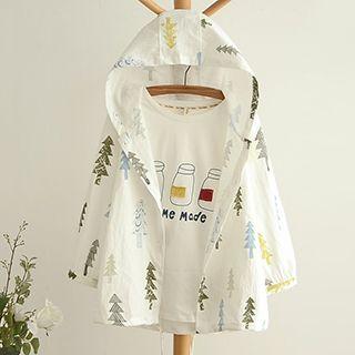 3/4-sleeve Hooded Jacket