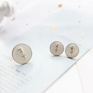 Rose Disc Open Ring / Earring