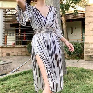 Set: Striped Cover-up Dress + Bikini