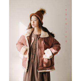 Faux-fur Framed Zip-up Puffer Jacket One Size