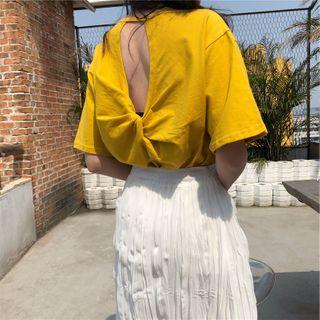 Cutout Back Short Sleeve T-shirt