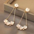 Rhinestone Resin Flower Dangle Earring