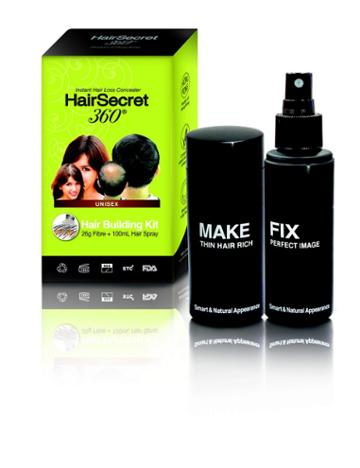 Hairsecret 360 - Hair Building Kit ??(natural Black) Fibre (26g) + Hair Spray (100ml)