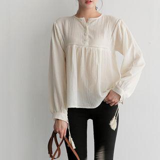 Half-placket Tassel-detail Top