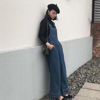Loose-fit Wide-leg Denim Jumper Pants