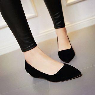 Wedge-heel Velvet Pumps
